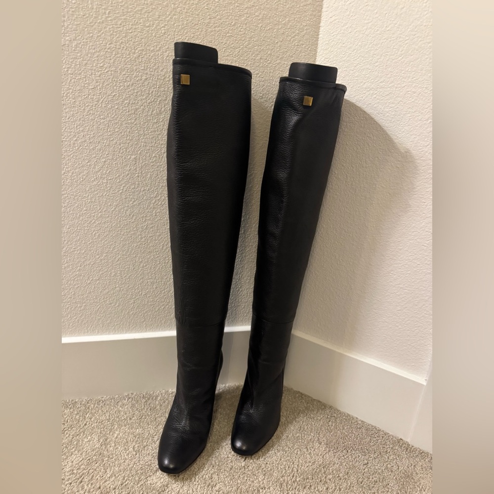 Stuart Weitzman Black Leather over the knee boots